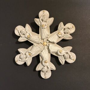 Carruth Studio Angel Snowflake Stone Plaque Wall Hanging